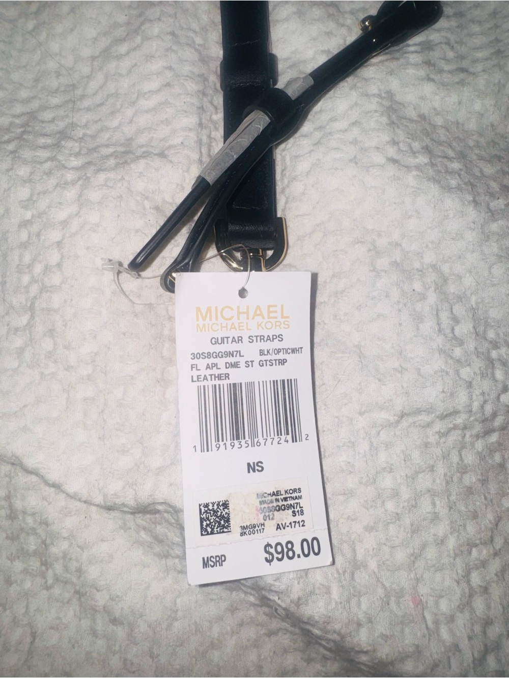Michael Kor/MK Black Floral Appliqué Bag Strap, guitar strap 🌼 NWT- - Picture 5 of 14